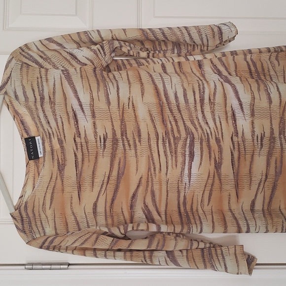 Natori Golden Tiger Print Silk Caftan - Picture 3 of 10